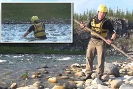 Соколов Григорий: Техника форсирования рек вброд с помощью шеста