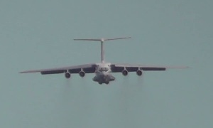 Посадка без шасси или заход с уходом (Ил-76МД-М 76746)