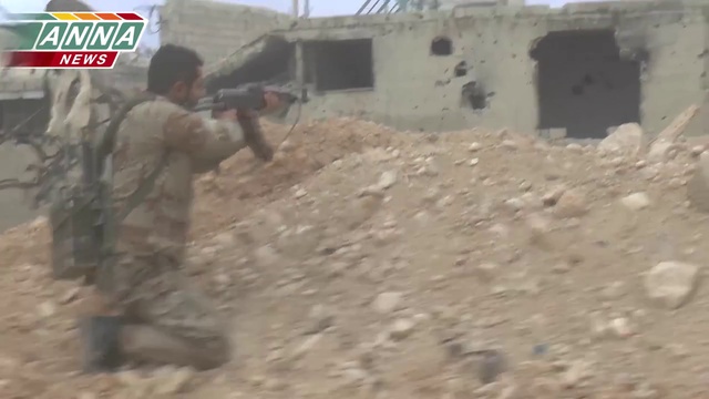 Уничтожение огневой позиции боевиков в Дамаске