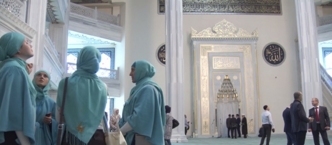 Соборная мечеть в Москве, вид изнутри