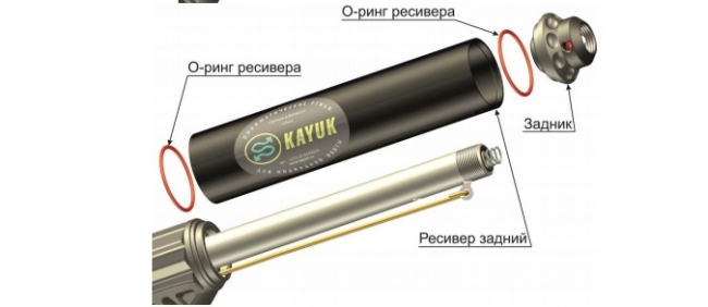 Снять задник, ресивер задний и о-ринги ресивера