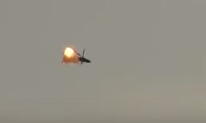 Видео сбития боевого вертолета ВВС Турции с помощью ПЗРК Игла