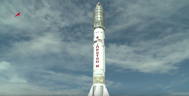 Вывоз РКН Протон-М на космодроме Байконур, с КА Intelsat DLA-2