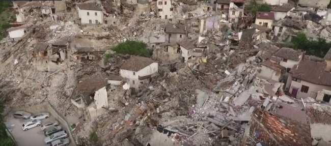 Пескара в руинах после землетрясения в Италии (ВИДЕО С БЕСПИЛОТНИКА)
