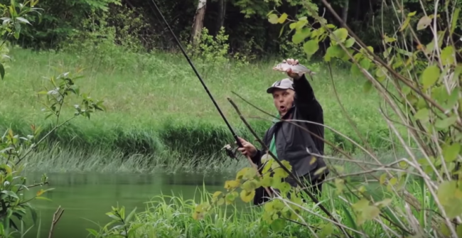 Ловля на маховую удочку в городе
