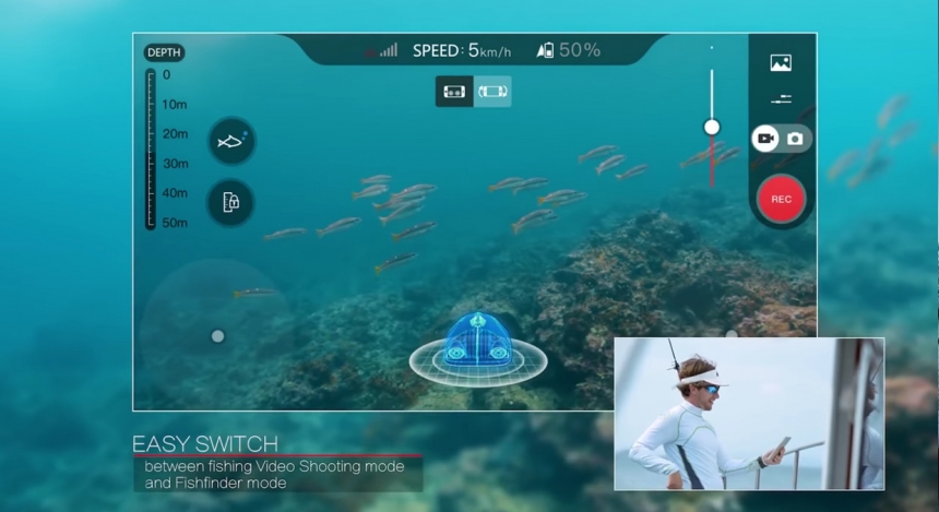 PowerRay — подводный дрон рыбак с камерой 4K.