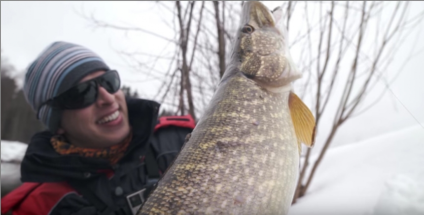 Поиск и ловли щуки на малой реке в холодное время