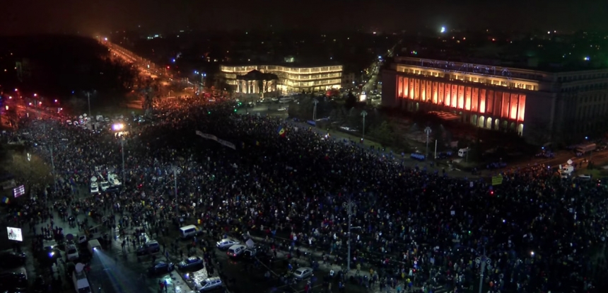 Антиправительственные протесты в Румынии