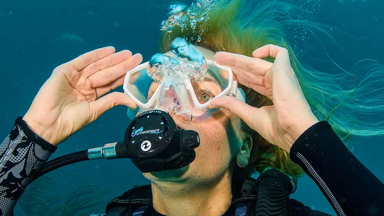 Очистка маски от воды