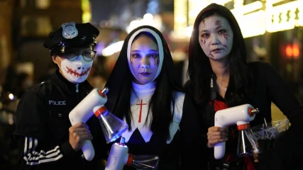 Хэллоуин в столице Южной Кореи Сеуле
