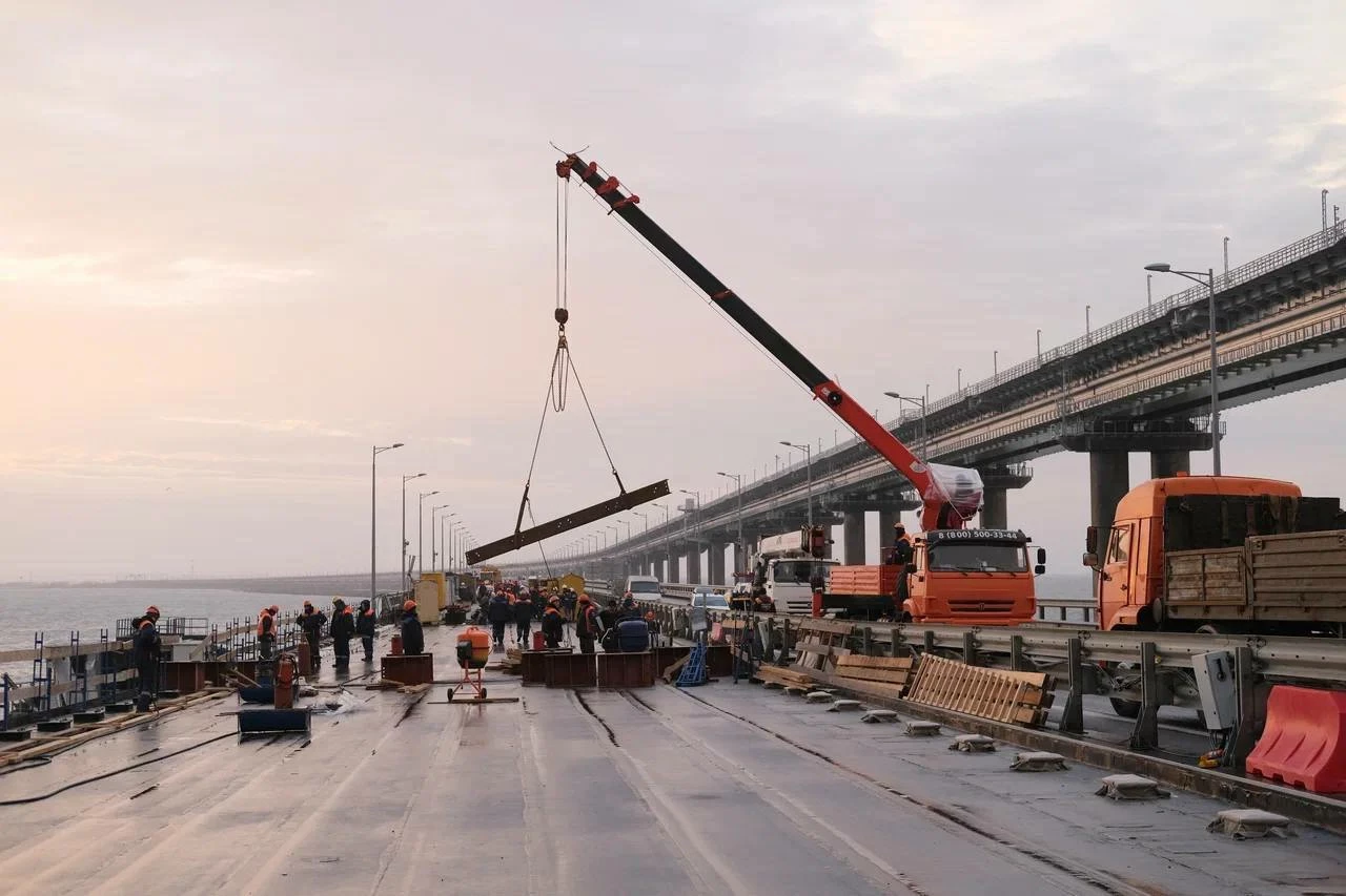 надвижка всех 4-х пролётных строений Крымского моста